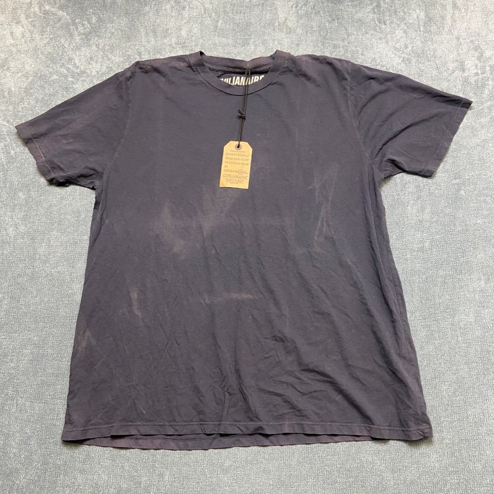Civilianaire T Shirt Mens XL Navy Blue Cotton Crew Neck Streetwear Outdoor Tee